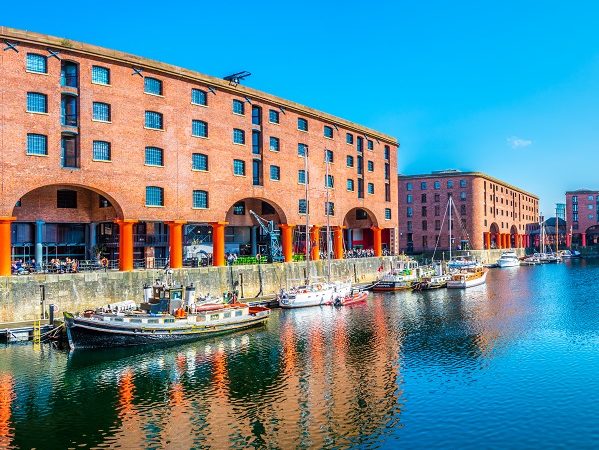 Albert dock in Liverpool during a sunny day