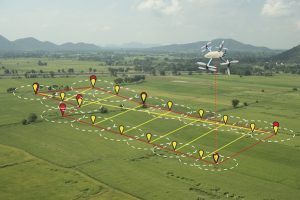Drone monitoring rural area